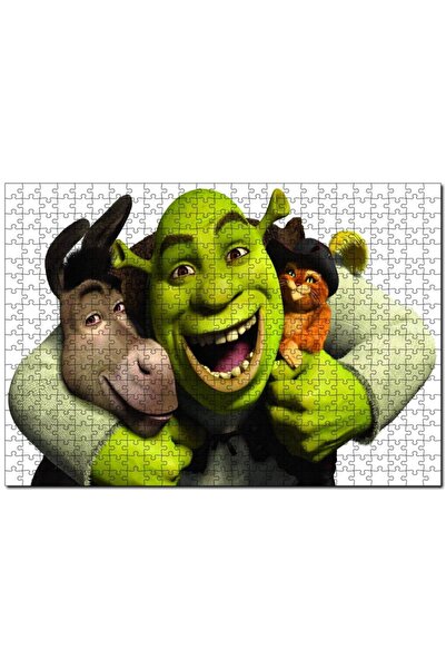 Cakapuzzle Shrek Donkey Puss 120 Parça Puzzle Yapboz Mdf (ahşap)