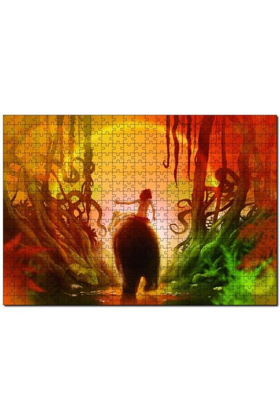 Cakapuzzle Mowgli Forest Boy And Bear Visual 500 Piece Puzzle Jigsaw Puzzle M...