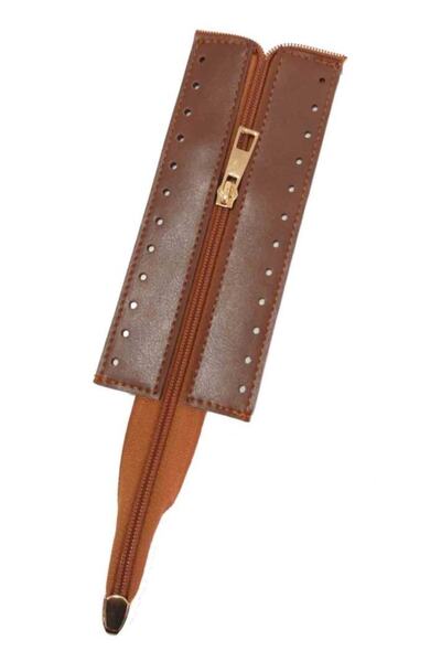 angel çanta aksesuar Culoare Maronie 17 Cm Fermoar Cu Piele