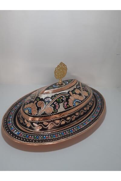 Burcu Bakır Bakır Kayık Sahan Siyah El İşçiliği