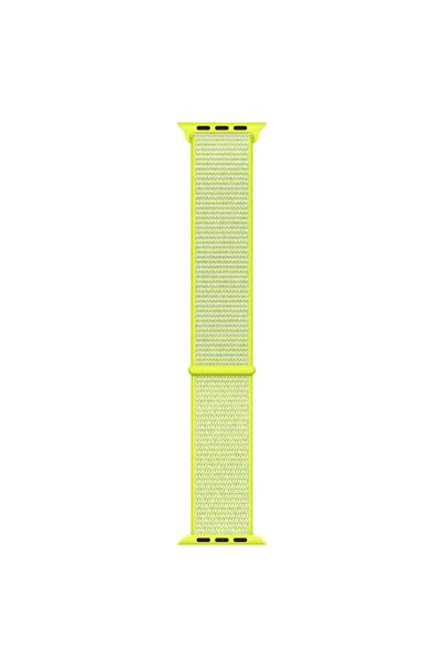 Microsonic Apple Watch Series 7 45mm Hasırlı Kordon Woven Sport Loop Sarı