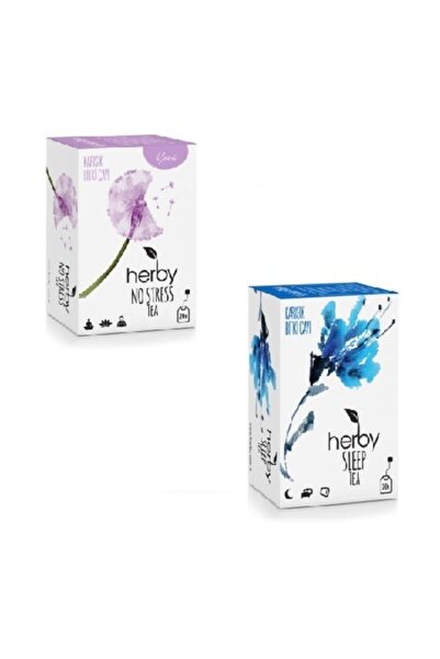 Herby Sleep Tea + No Stress / Uyku Öncesi Çayı + Stress Giderici Çayı 2'li Paket / Bitki Çayı