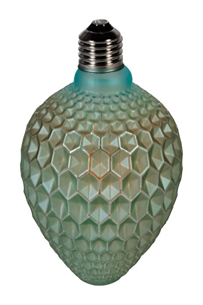 YCL 6w Flament Led Ampul Rustik Gün Işığı Kozalak Desen E27 Duy Turkuaz A+kalite