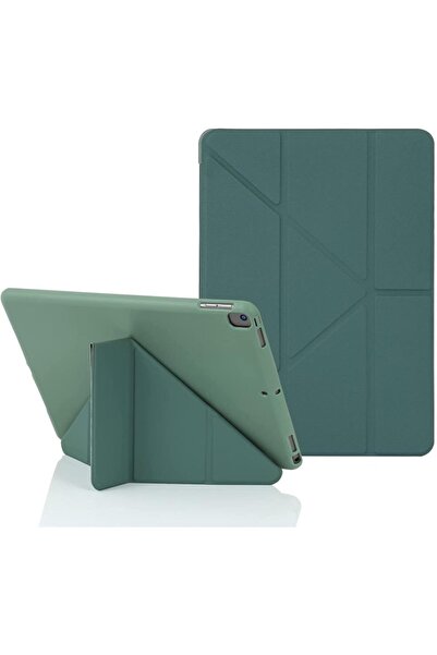 UnDePlus Apple Ipad 9. Nesil 10.2" Uyumlu Kılıf Trifolding Arkası Silikon Smart A2602 A2603 A2605 A2604