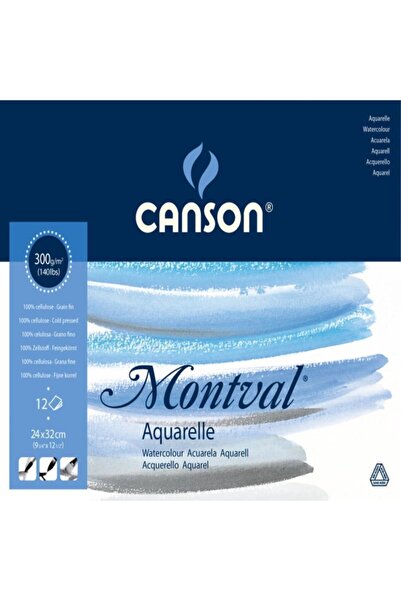 Canson Montval Aquarelle Cold Pressed 300gr Water Color Block 12 Sheets 24x32cm