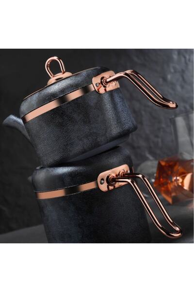 Brioni طقم إبريق شاي من الحجر الملكي نحاس أنثراسايت Rsa-02tl