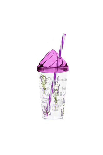 mutlu adım 660 cc Patterned Glass with Straw Lavender