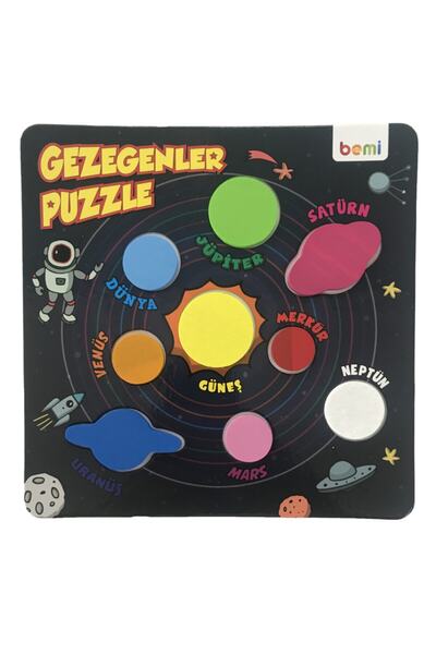 Bemi Ahşap Oyuncak Mukavva Gezegenler Puzzle