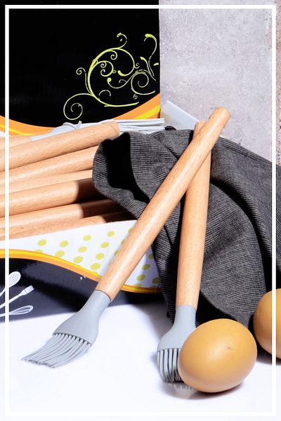 HAZARPAZAR Bamboo Handle Silicone Brush Smoked