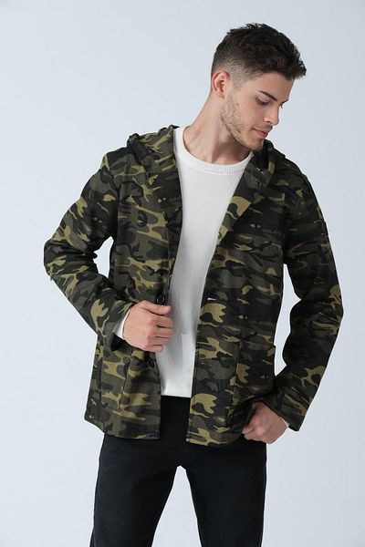 ALEXANDERGARDI Camouflage Patterned Hooded Cardigan (e21-60700)
