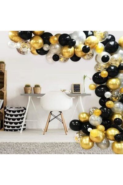 Happyland Gold Silver Black Chain Balloon Set
