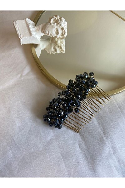 Pearly Handmade Cataramă cu pieptene din aur cristal albastru bleumarin