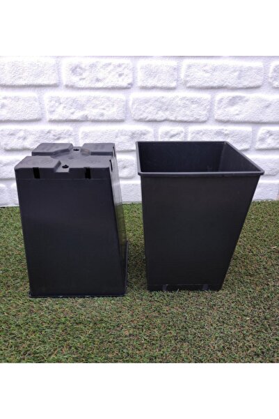 Asenya Kare Üretim Saksısı 5 Adet 8 Lt Siyah Üretim Saksısı Bitki Üretim Saks...