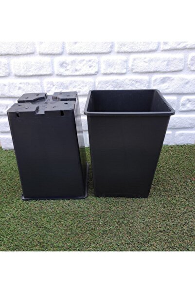 Asenya Kare Üretim Saksısı 5 Adet 15 Lt Siyah Üretim Saksısı Bitki Üretim Sak...