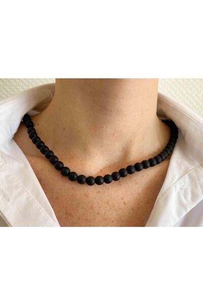 Mucize Taş Onyx Stone Natural Stone Necklace 8 Mm