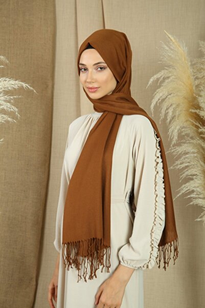 nazipek Cotton Viscose Tile Pashmina Women's Shawl 180x70 Cm With Tassels Hig...