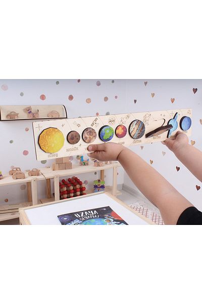 Femusa Colorful Wooden Planets - Solar System