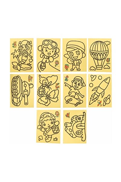 Dünya Magnet 25 Adet Büyük Boy Kum Boyama Seti - A4 Boyutunda (25'li Paket)