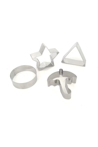 Nar kalıp Narkalıp Umbrella, Triangle, Round, Star Cookie Mold 4 Pieces