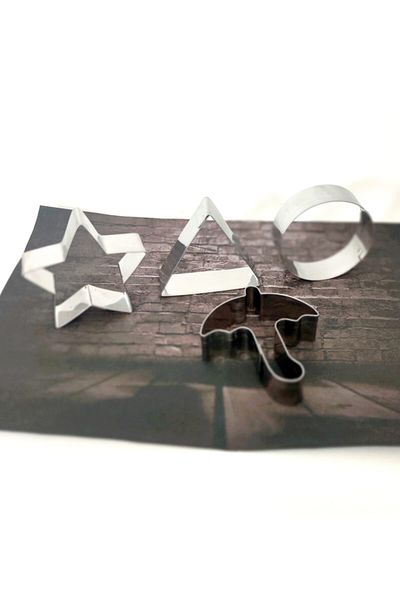 Nar kalıp Narkalıp Umbrella, Triangle, Round, Star Cookie Mold 4 Pieces