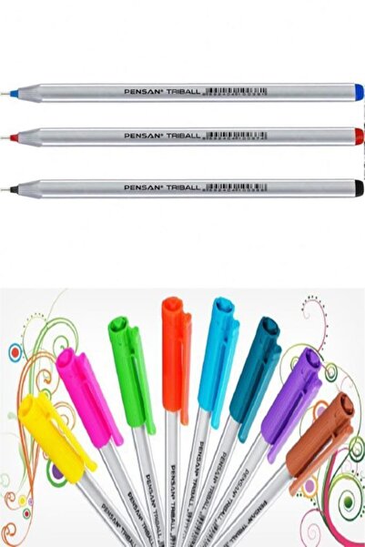 easyso 16 Pieces of Pensan Triball Ballpoint Pen (8 Blisters- 2 Packs)