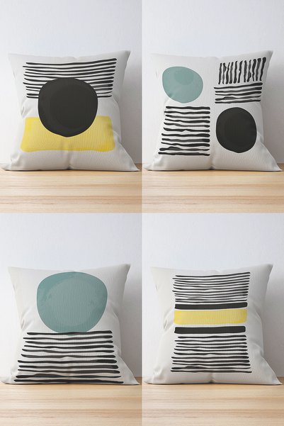 Nish & Royal 4-Piece Double Sided Special Design Digital Printed Modern Suede...