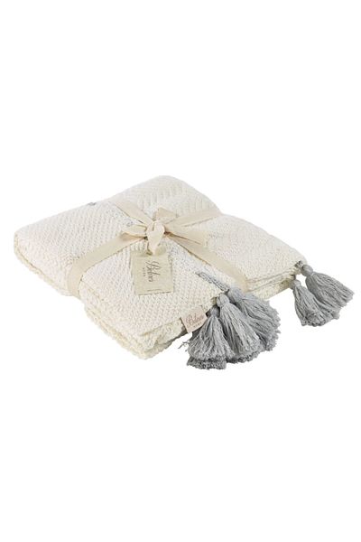 Betires Home Tz21001 Knitted Sofa Shawl Ecru