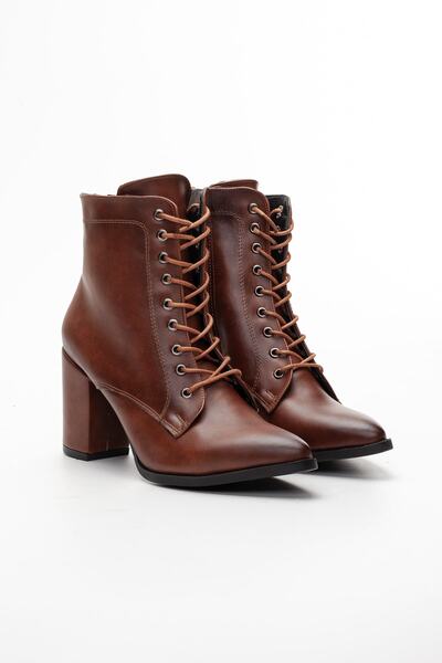 LİLLA Women's Lace-Up High Heel Boots