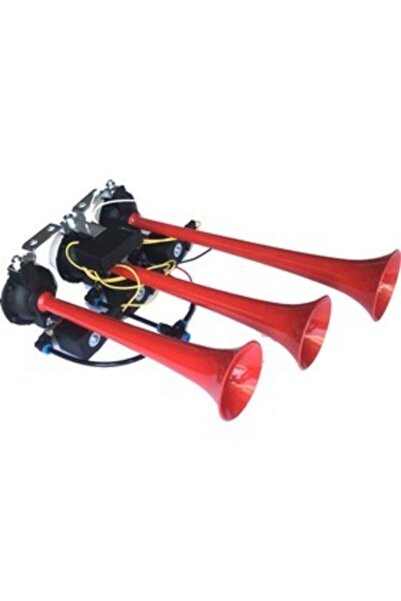 DİDONK 3 Borulu Arap Korna Kırmızı 12v 461461 Havalı