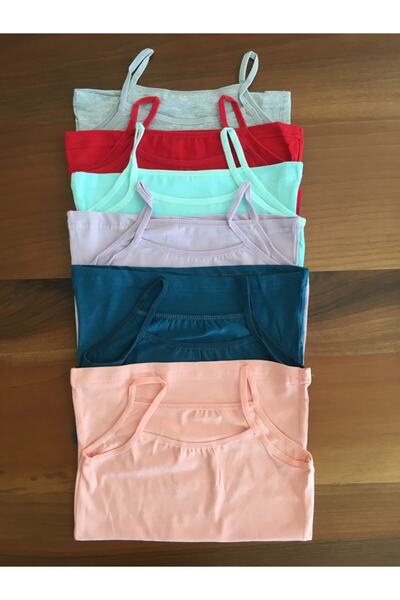 LEYNA BUTİK Girl's Thin Strap Undershirt 12 Pack