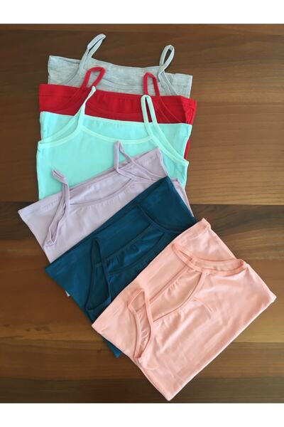 LEYNA BUTİK Girl's Thin Strap Undershirt 12 Pack
