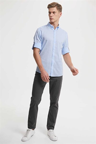 Lee Cooper Erkek Vual U.Kol Gömlek Mavi 192 LCM 241011
