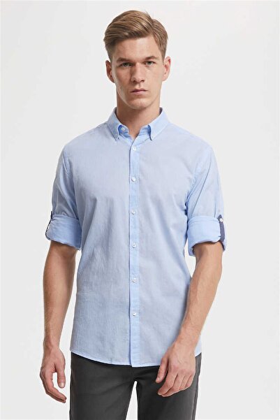 Lee Cooper Erkek Vual U.Kol Gömlek Mavi 192 LCM 241011