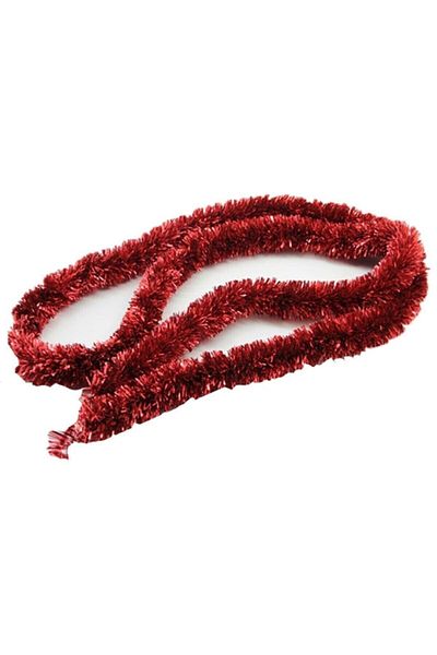 Deniz Party Store New Year's Garland Glitter Tree Ornament Medium Size 5 cm 2 m 2 Pieces Red