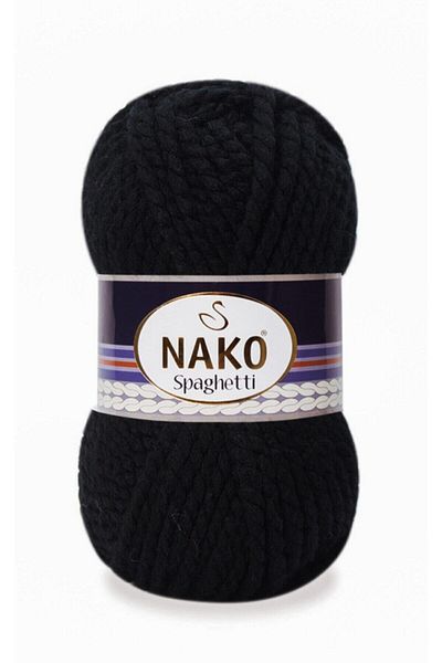 NAKO ( 5 Pieces ) Spaghetti 217 Black Hand Knitted Threads Vest Cardigan Thread Scarf Sweater Beanie Thread
