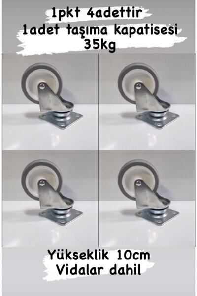 Burak Çift Sıralı Bilyalı Beyaz Siyah Tekerlek