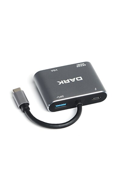 Dark Usb 3.1 Type-c' Den 4k Uhd Hdmı & Vga Dönüştürücü Adaptör (dk-ac-u31xhdv)