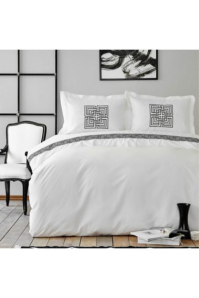 Karaca Home Bahia Black Embroidered Double Duvet Cover Set