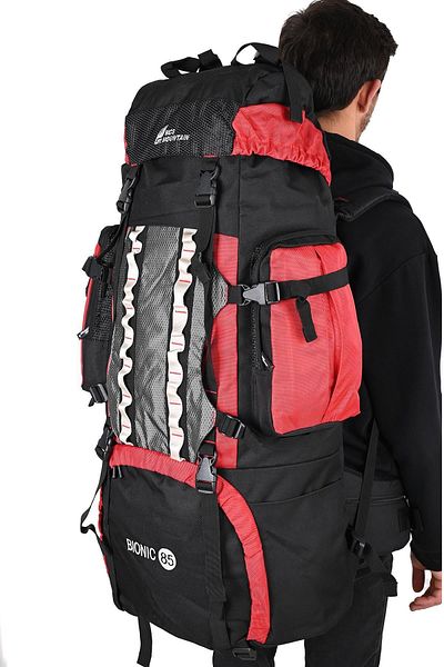 DERİEND Mçs 613.04 Unisex Professional Mountaineer Backpack Μαύρο-κόκκινο