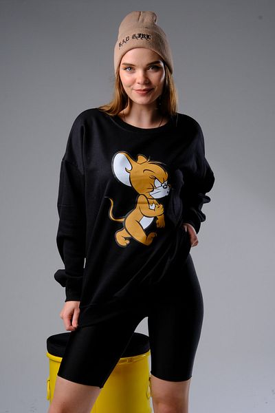 ALİKA Hanorac negru Jerry oversize pentru femei