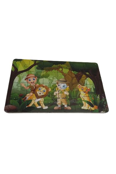 Bubu Bu-it Wooden Puzzle Boy Scout And Lion 19.5x29.5cm