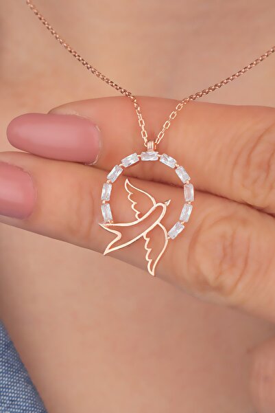 Miavi Silver 925 Ayar Gümüş Baget Taşlı Serçe Kolye