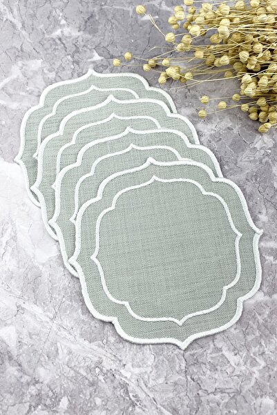 WEARE2 Șervețele de cocktail din 4 piese, brodate, cu înfășurare dublă, de cu...