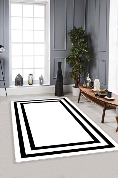 NeluxHome Dijital Baskılı Dekoratif Makinede Yıkanabilir Kaymaz Tabanlı Halı ...