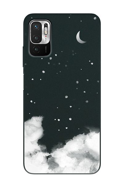 Spoyi حافظة هاتف Xiaomi Redmi Note 10 5G متوافقة مع تصميم Cloudy باللون الأسود