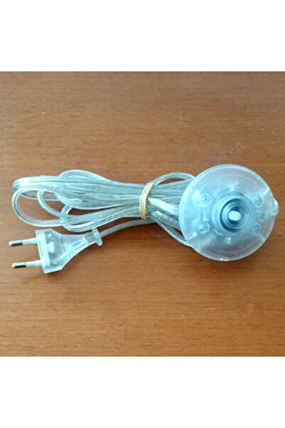 marketcik 4 Metre Şeffaf Renk Yer Puar Aç Kapa Anahtarlı Fişli Abajur Lambader Kablosu