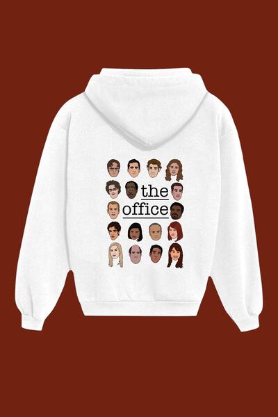 IvırZıvır Hanorac unisex alb cu imprimeu The Office