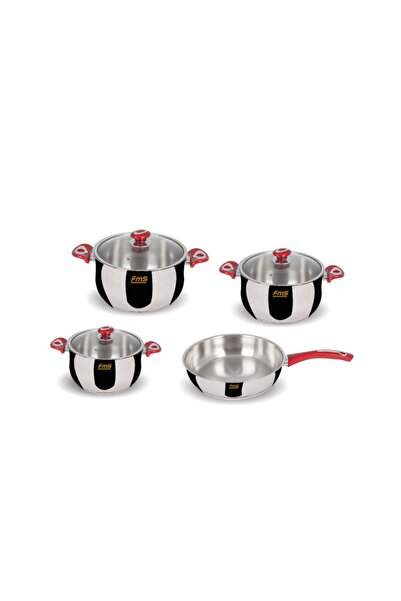 FMS 3+1 Ideal Tencere Set Kırmızı