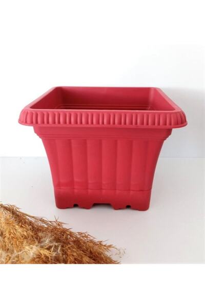 Asenya Balkon Saksı 2 Adet 2,2 Lt Kırmızı Renkli Balkon Saksı Ova Saksı Çiçek...
