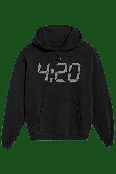 IvırZıvır Unisex Μαύρο 4.20 Φούτερ με στάμπα